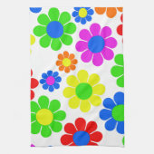 Linge De Cuisine Collage de fleur de hippie (Vertical)