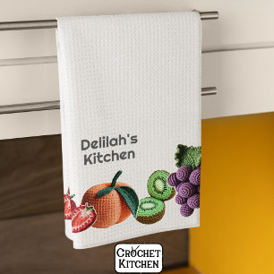 Linge De Cuisine Collage de fruits Artistic Rainbow Crochet tendanc