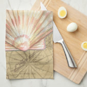 Linge De Cuisine Collage de la carte côtière (Quart Plié)