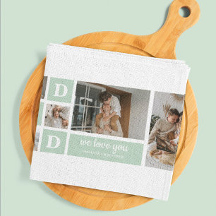 Linge De Cuisine Collage de monnaie moderne photo papa meilleur cad