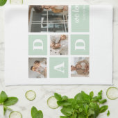 Linge De Cuisine Collage de monnaie moderne photo papa meilleur cad (Plié)