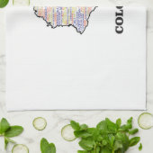 LINGE DE CUISINE COLLAGE DE MOT DE LA COLOMBIE (Plié)