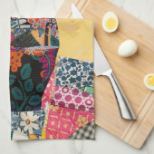 Linge De Cuisine Collage de papier floral lunaire mixte (Quart Plié)