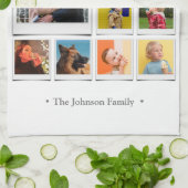 Linge De Cuisine Collage de photos de famille blanc (Plié)