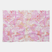 Linge De Cuisine Collage de plage nautique Hot Pink ID840 (Horizontal)