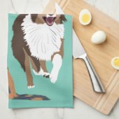 Linge De Cuisine Collage des bergers australiens Chiens australiens (Quart Plié)