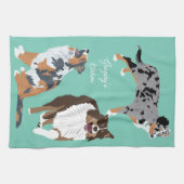 Linge De Cuisine Collage des bergers australiens Chiens australiens (Horizontal)
