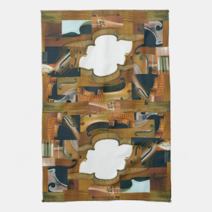 Linge De Cuisine Collage ficelé de regard de patchwork d'instrumen