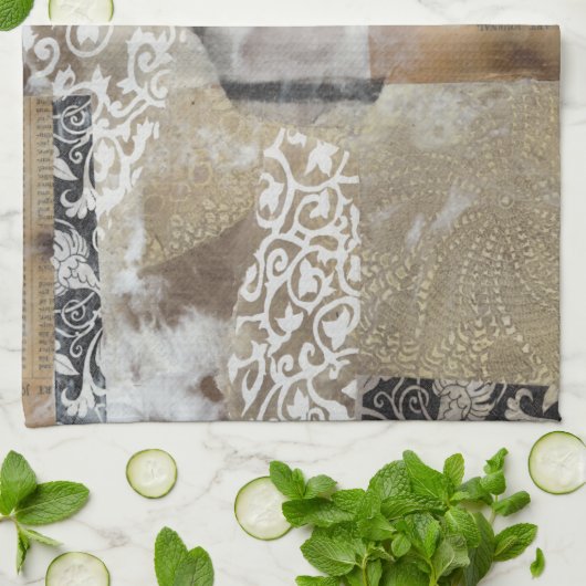 Linge De Cuisine Collage Fleur II (Plié)