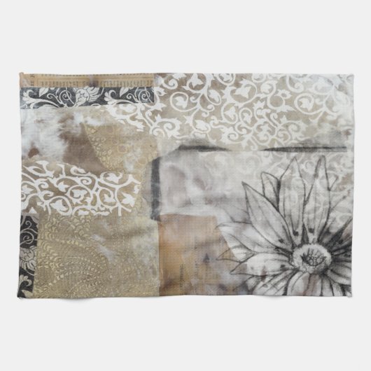Linge De Cuisine Collage Fleur II (Horizontal)