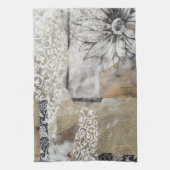 Linge De Cuisine Collage Fleur II (Vertical)