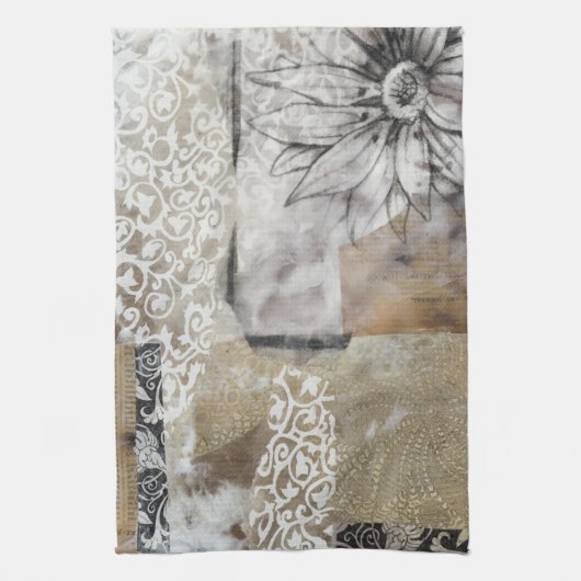 Linge De Cuisine Collage Fleur II (Vertical)