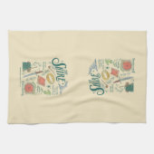 Linge De Cuisine Collage graphique aquarelle du Comté™ (Horizontal)