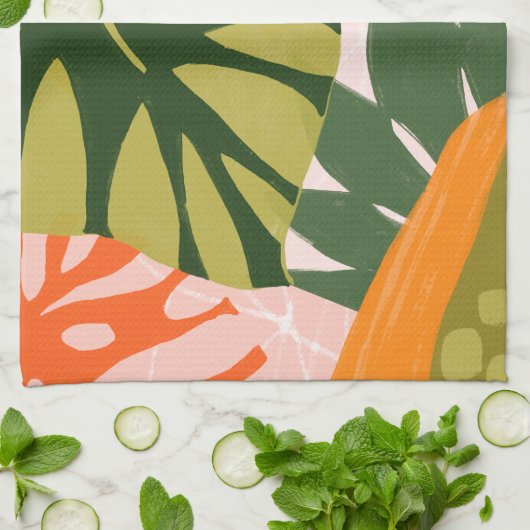 Linge De Cuisine Collage Jungle I (Plié)