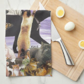 Linge De Cuisine Collage mignon 4 de chat (Quart Plié)