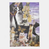 Linge De Cuisine Collage mignon 4 de chat (Vertical)