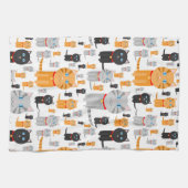 Linge De Cuisine Collage mignon d'amusement des chats oranges, (Horizontal)