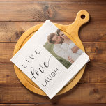 Linge De Cuisine Collage moderne Couple Photo & Live Love Laugh Cad<br><div class="desc">Collage moderne Couple Photo & Live Love Laugh Cadeau</div>
