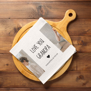 Linge De Cuisine Collage moderne Photo Love You Grand-père Meilleur