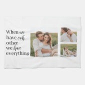 Linge De Cuisine Collage moderne Photo Romantique Couple Citation C (Horizontal)