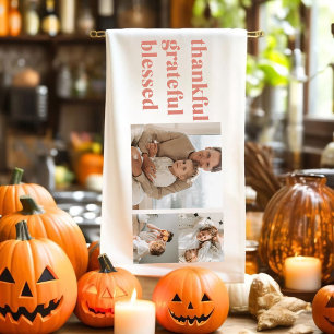 Linge De Cuisine Collage moderne Trois photos BON THANKSGIVING