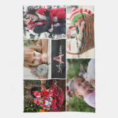 Linge De Cuisine Collage photo de la famille Monogramme (Vertical)