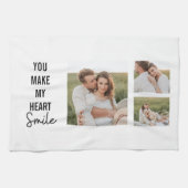 Linge De Cuisine Collage photo en couple et belle citation romantiq (Horizontal)