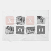 Linge De Cuisine Collage photo en couple & Pastel rose & gris XOXO (Horizontal)