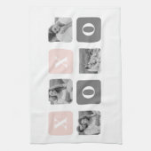 Linge De Cuisine Collage photo en couple & Pastel rose & gris XOXO (Vertical)