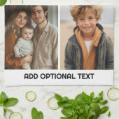 Linge De Cuisine Collage photo minimal moderne 3 avec texte (Plié)