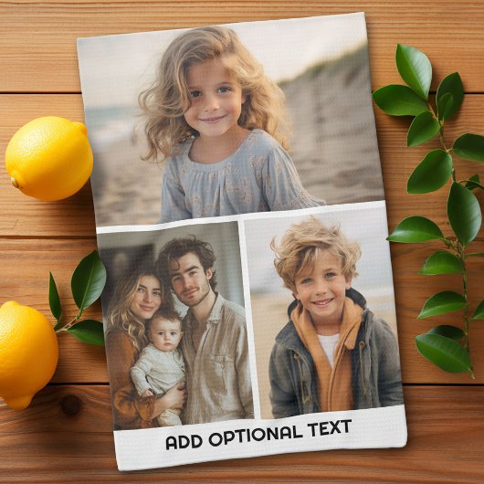 Linge De Cuisine Collage photo minimal moderne 3 avec texte