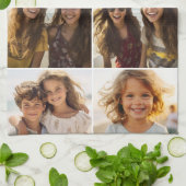 Linge De Cuisine Collage photo minimal moderne 5 avec texte (Plié)