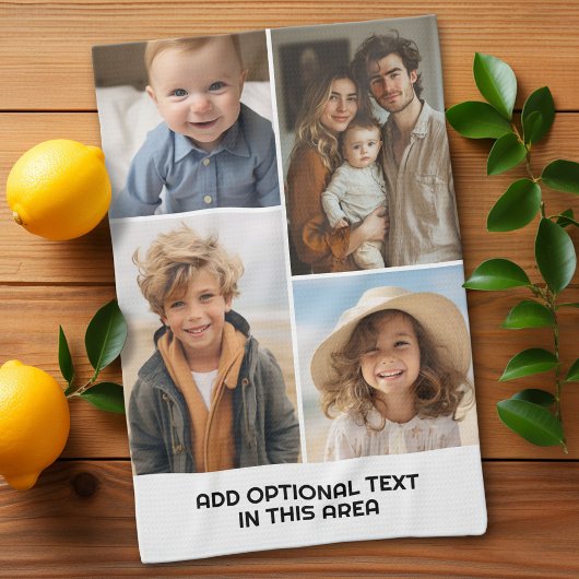 Linge De Cuisine Collage photo minimal moderne blanc 4 - Texte gras