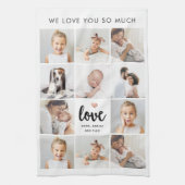 Linge De Cuisine Collage photo simple et chic | Amour avec coeur (Vertical)