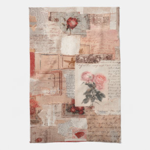 Linge De Cuisine Collage romantique de roses vintage (2)