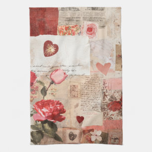 Linge De Cuisine Collage Romantique Vintage Rose (3)