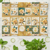 Linge De Cuisine Collage Rose de Noël (Plié)