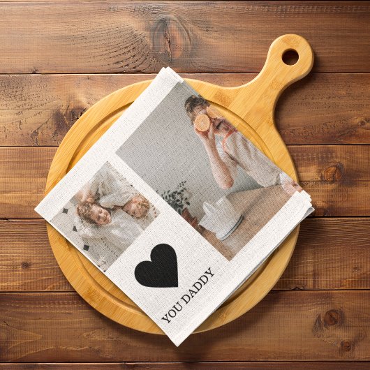Linge De Cuisine Collage tendance Photo & We Love You Daddy Cadeau