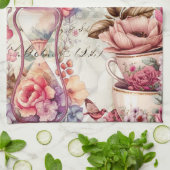 Linge De Cuisine Collage vintage aquarelle (Plié)