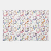 Linge De Cuisine Collection Chubby Cartoon Chat Avec Coeurs (Horizontal)