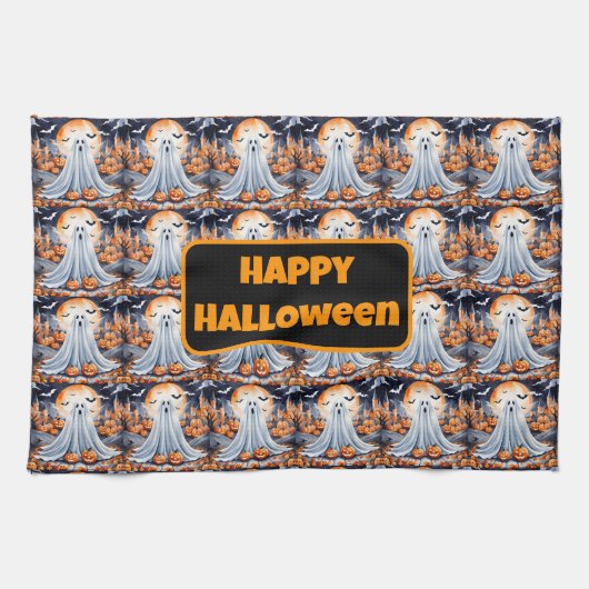 Linge De Cuisine Collection d'automne Citrouille moderne d'Hallowee (Horizontal)