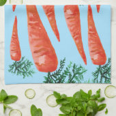 Linge De Cuisine Collection de carottes aquarelles bleu (Plié)