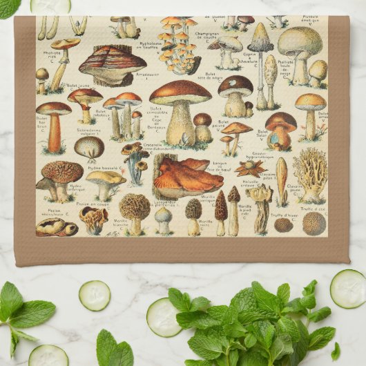 Linge De Cuisine Collection de champignons (Plié)