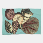 Linge De Cuisine Collection de coquillages turquoise et de coraux r (Horizontal)