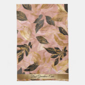Linge De Cuisine Collection de Feuilles Boho Populaire en or rose (Vertical)