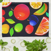 Linge De Cuisine Collection de fruits brillants (Plié)