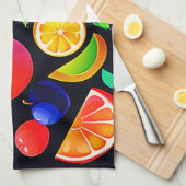Linge De Cuisine Collection de fruits brillants (Quart Plié)