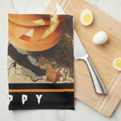 Linge De Cuisine Collection Halloween Citrouille éffrayant (Quart Plié)