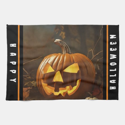 Linge De Cuisine Collection Halloween grand Citrouille (Horizontal)