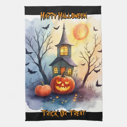 Linge De Cuisine Collection Halloween Moderne Mignonne Épouvantable (Vertical)